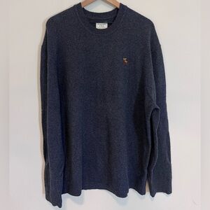 Abercrombie & Fitch Navy Pullover Sweater with Moose Icon
